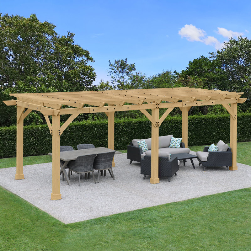 Meridian 10' x 22' Natural Cedar Outdoor Pergola