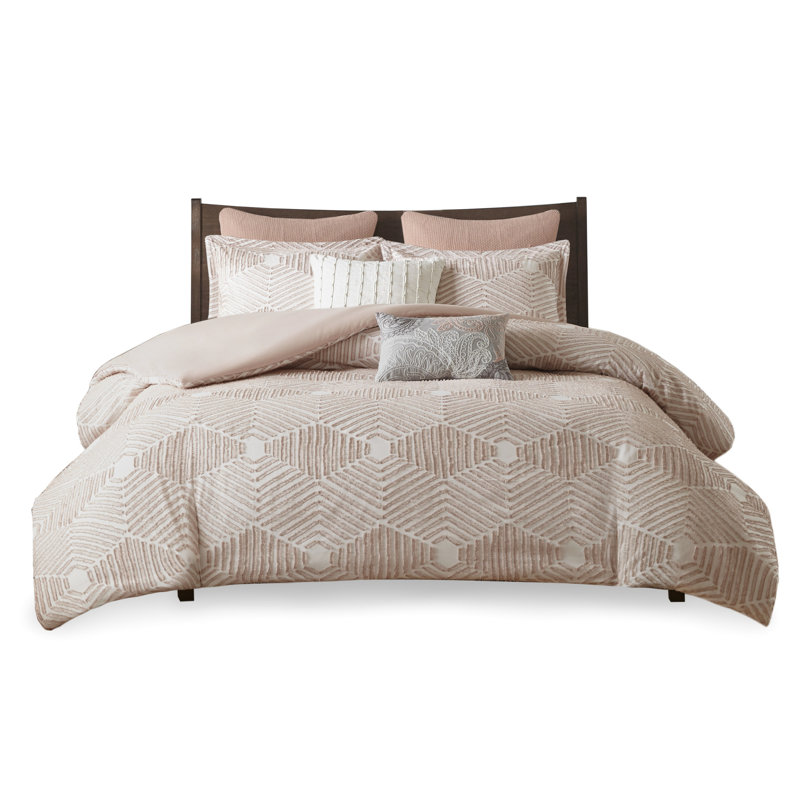 Full/Queen Cotton Comforter In Blush - & Elegant Bedding Reversible Fashionable, Queen Comforter + 2 Shams