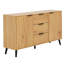 Armoire de cuisine 47,2 po, 3 tiroirs et 2 portes, couleur bois naturel, buffet robuste et pratique, armoire polyvalente
