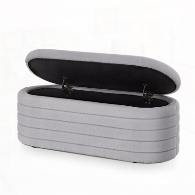 Modern Oval Storage Ottoman Bench