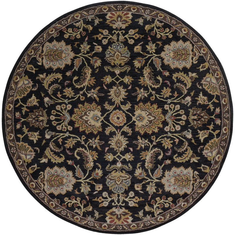 Tapis en laine touffeté Rathburn, Rond 3 pi 6 po