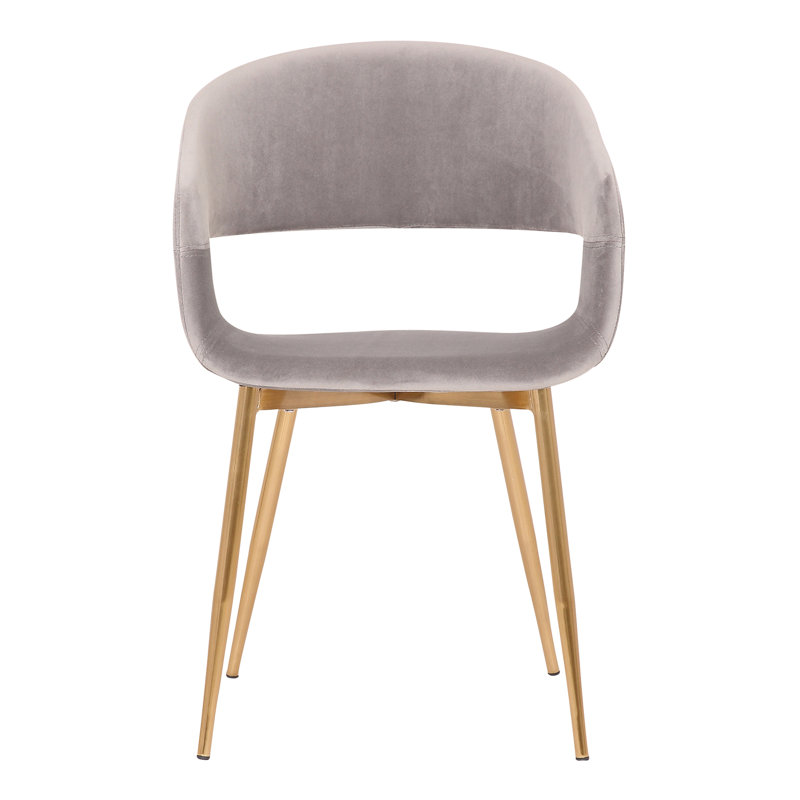 Chaise de salle à manger en tissu Punnet, Tweed gris, Doré