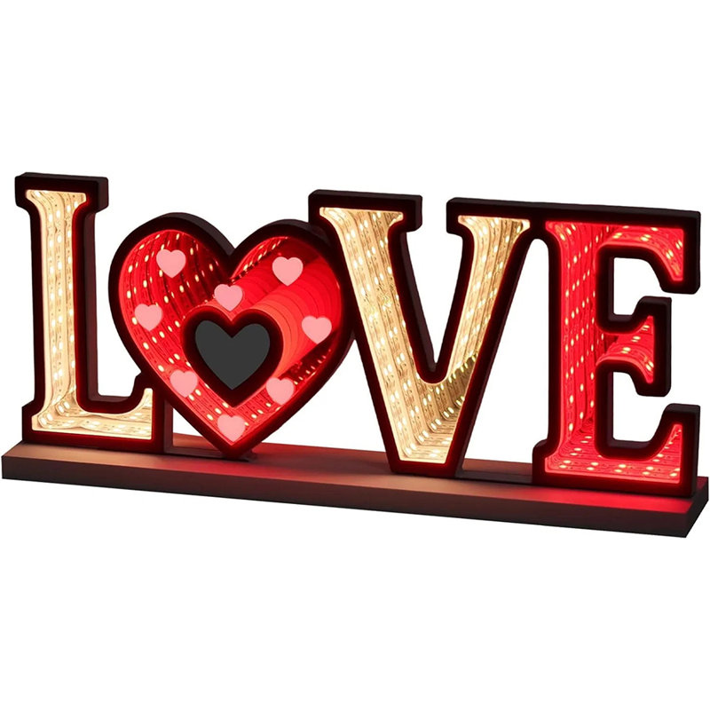 Veilleuse à miroir pour la Saint-Valentin avec miroir Infinity
