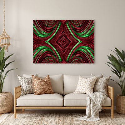 Op Art 84 Red Metal Wall Art