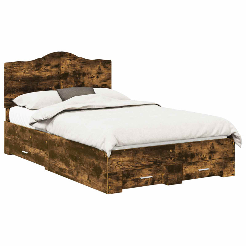 Bed, Smoked Oak, Small Double (4')