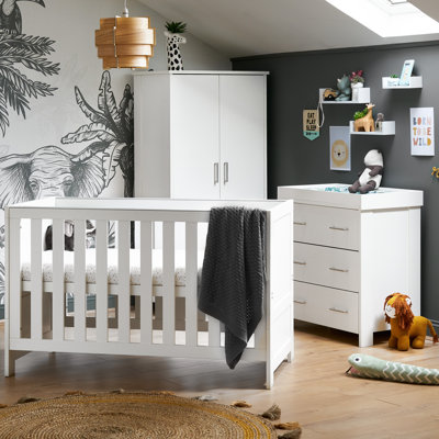 Nika Cot Bed 3-Piece Nursery Furniture Set
