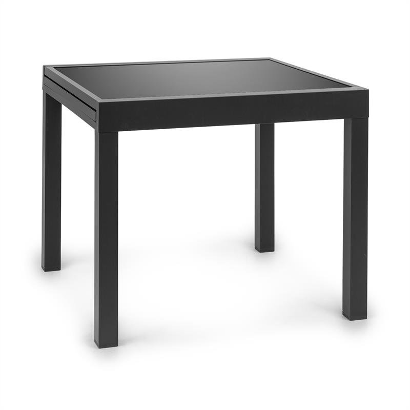 Square Metal Extendable Outdoor Dining Table , 90cm cm W 90cm cm D, Black