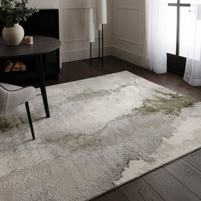 Caydren Abstract Beige/Green Area Rug