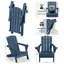 Chaise de foyer d'extérieur pliable en PEHD résistant aux intempéries avec 2 porte-gobelets Adirondack-1481745049
