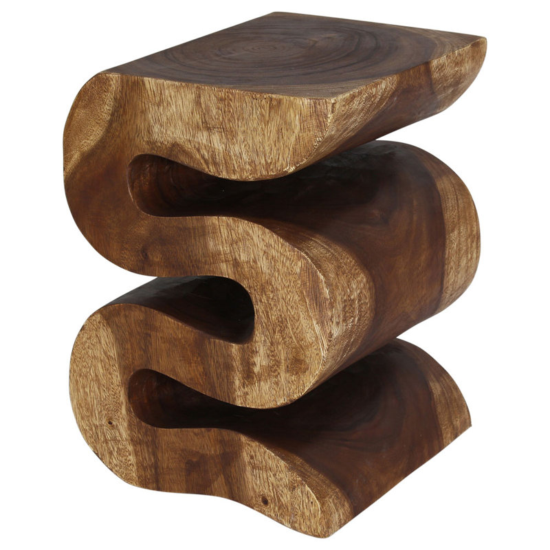 Harison Solid Wood End Table, 20" H x 14" W x 14" D, Brown Wood