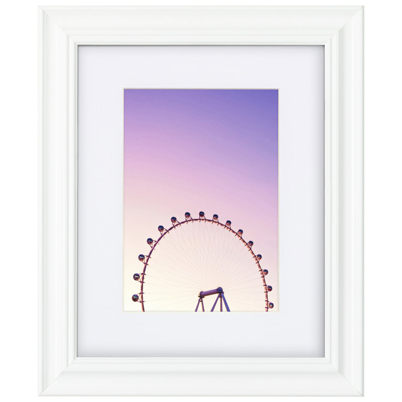 Zavala Single Image Picture Frame, 11" x 14" Matted to 8" x 10", White