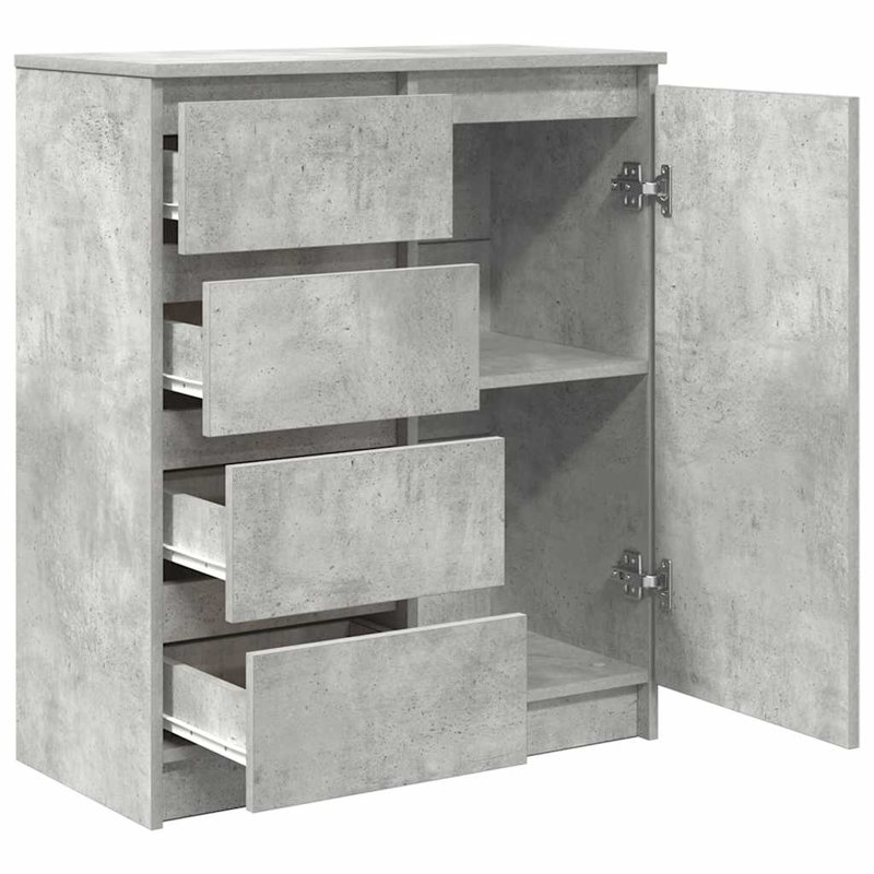 Sideboard With Drawers 71X35x84 Cm Engineered Wood, Concrete Grey