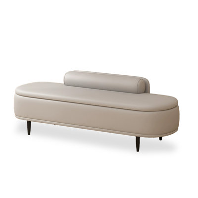 Simple style soft padded bed end storage stool
