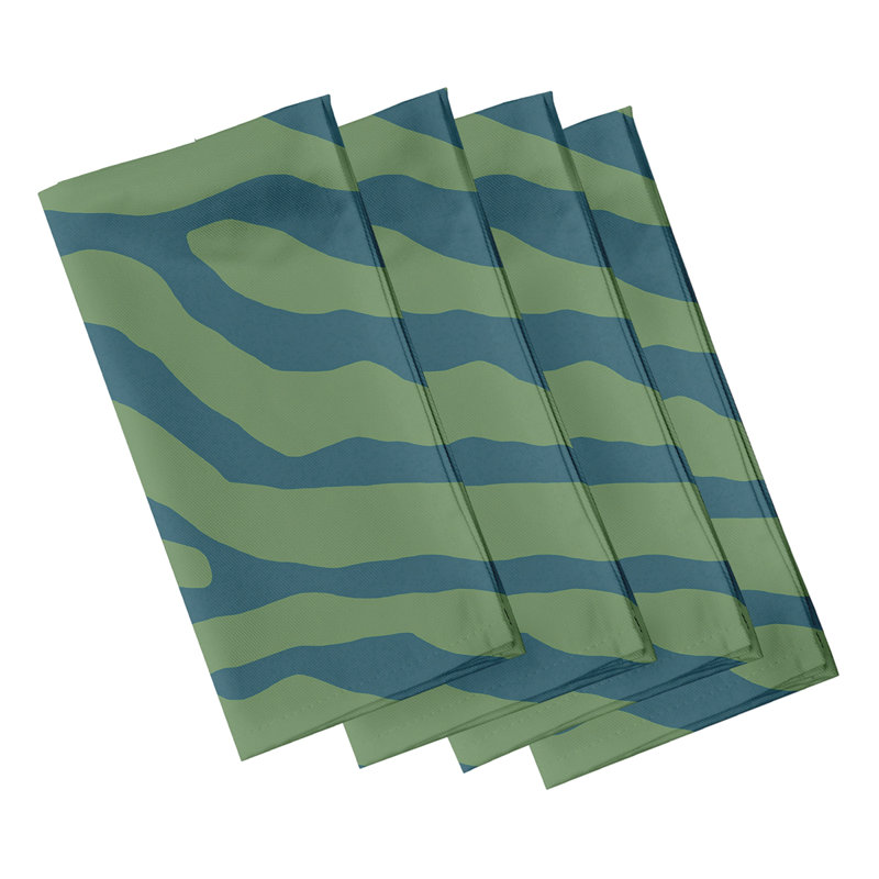 Akheelesh Polyester Geometric Square Napkin, Teal