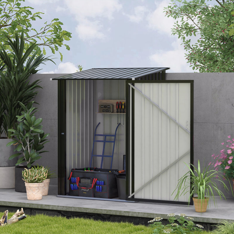 Remise de rangement extérieure, porte-outils de jardin en métal galvanisé, porte verrouillable