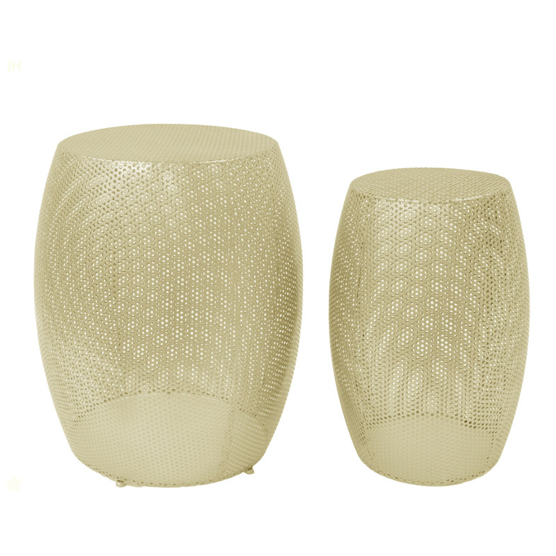 Round Metal Hollow Side Table Set