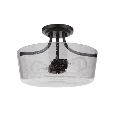 Plafonnier semi-encastré à cuve simple 13 po 2 lumières Willett