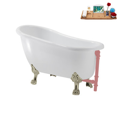 53.1'' x 25.6'' Freestanding Soaking Acrylic Bathtub