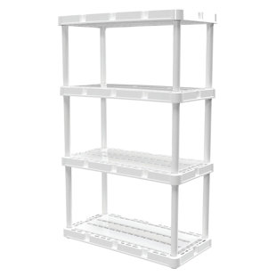Gracious Living 4 Shelf Knect-A-Shelf Ventilated Storage Unit, White (4 Pack) (Set of 4)