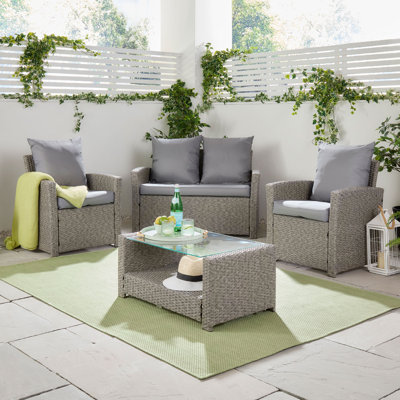  4 Seater Rattan Sofa Set
