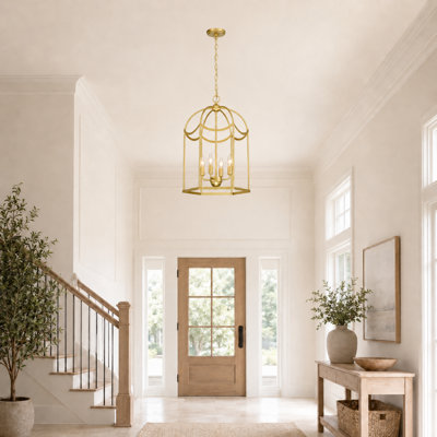Lustre cylindrique géométrique à 4 lumières à intensité variable
