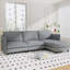 Canapé de grande taille à 3 places de 107,8 po, canapés en forme de L avec repose-pieds mobile, accoudoirs avec poches, fauteuils en tissu modernes pour le salon, l’appartement, le bureau-454741324