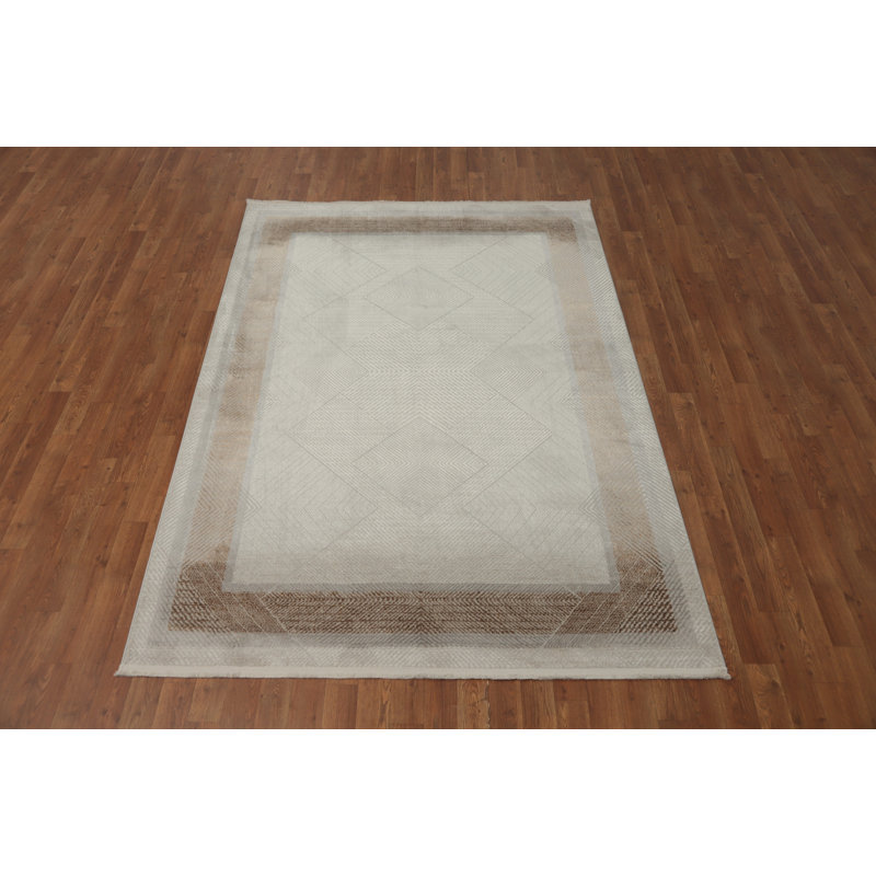 Tapis élégant à motif de losanges 5 x 7 pour espaces de vie modernes