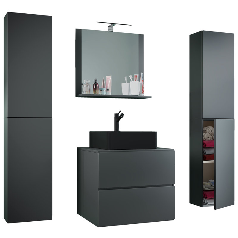 Angelico Bathroom Furniture Suite, Black