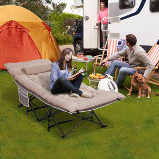 Folding Camping Cots With Pillow And Thick Matress