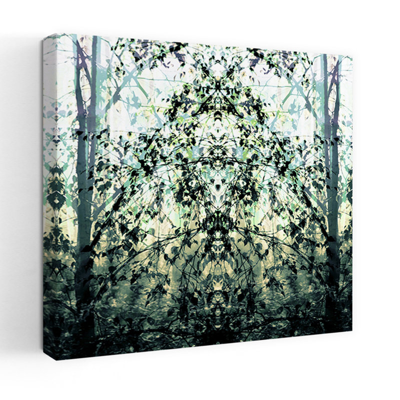 Art contemporain contemporain, forêt éthérée abstraite, art mural, H 32 po x l 32 po