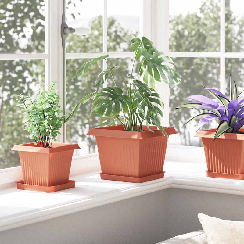 Plant Stand, 2cm H x 18cm W x 18cm D, Brick Red