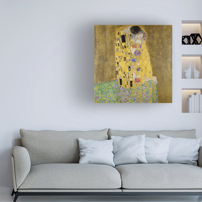 Impression sur toile, "The Kiss 1907A 1908", H 35 po x l 35 po x P 2 po