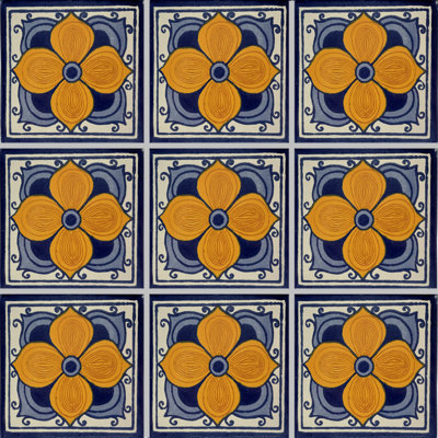 Carreau mexicain 4,2 "x 4,2" 9 pièces TalaMex Marigold Talavera