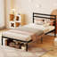Structure de lit simple en métal, 13,1 po, en acier allié solide, facile à assembler, stable et silencieuse, idéale pour la chambre à coucher