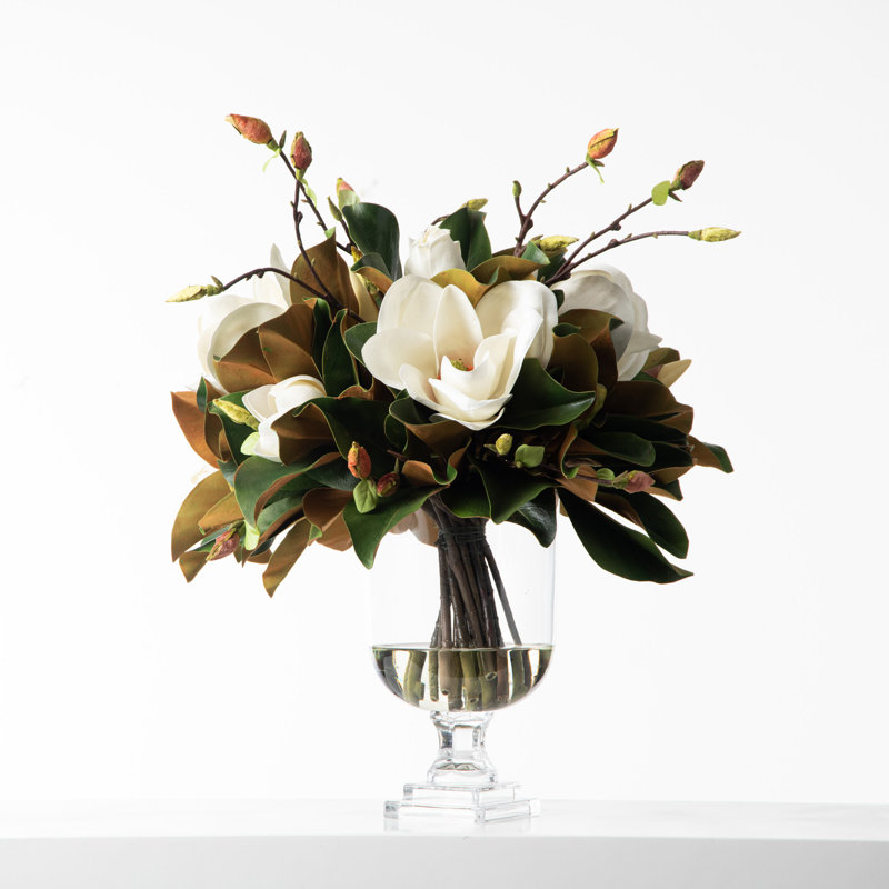 Polyether Polyurethane (PU) Magnolia Arrangement in Vase