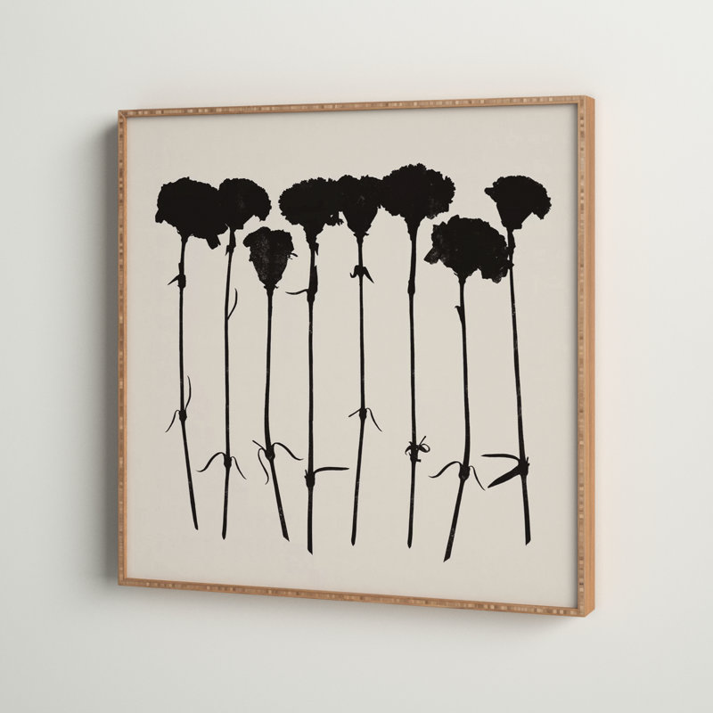«Carnations» - Reproduction d'art graphique sur papier encadré