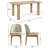 7-Piece Rectangular Solid Wood Dining Set with 6 Linen Chairs-1287181887