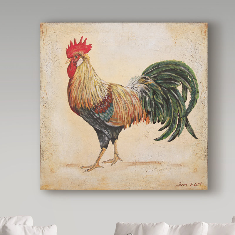 Deagen 'Rooster 3' Print on Wrapped Canvas, 18" H x 18" W x 2" D