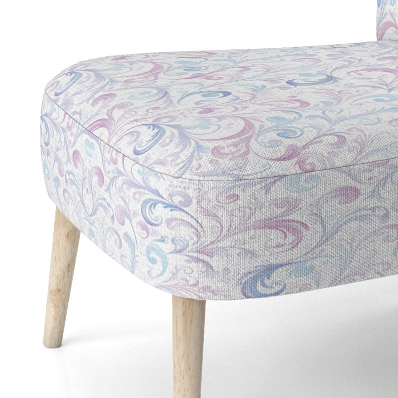 Chaise rembourrée Paisley, Chaise d'appoint sans accoudoirs