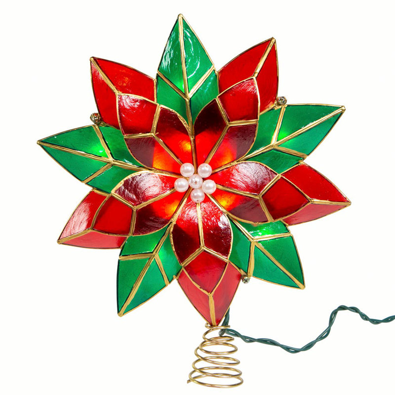 Poinsettia Treetop 10 Light String Lights