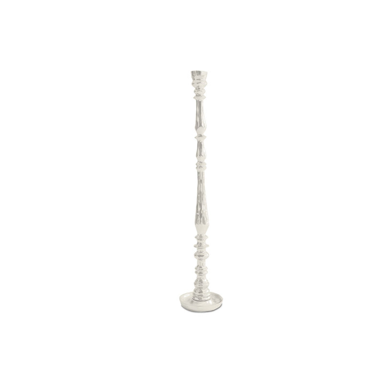 Encanto Aluminum Tabletop Candlestick, 19" H x 4" W x 4"D, Cream