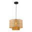Luminaire suspendu tambour en rotin naturel 1 lumière Bohemian