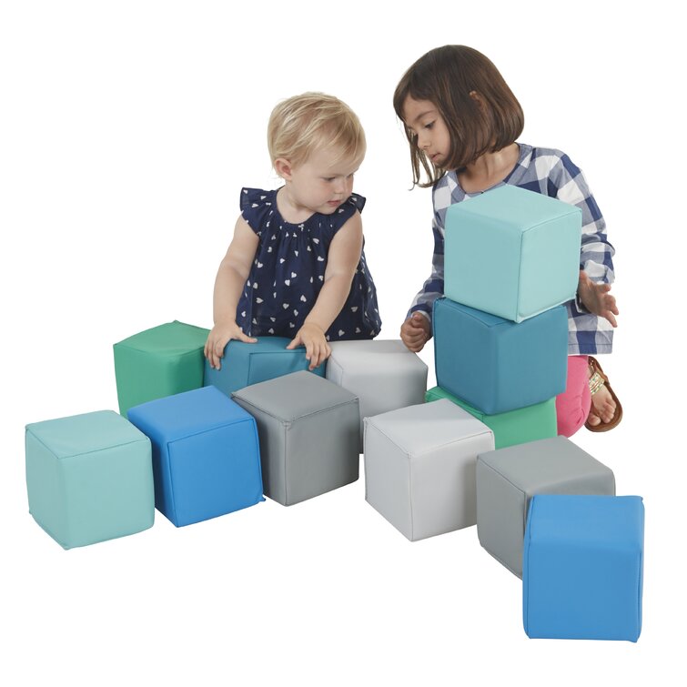 ECR4Kids SoftZone Patchwork Toddler Building Blocks, Foam Cubes,  Contemporary, 12-Piece & Reviews