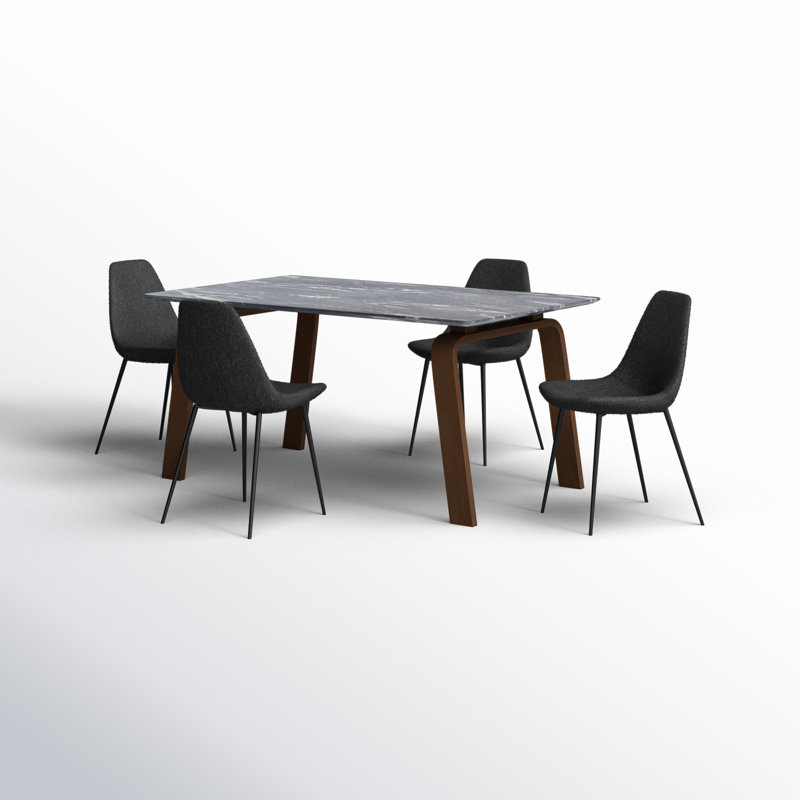 4 - Person Four Leg Dining Set, Black