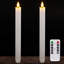 2 Pack Waxy Flameless Candles with Remote Control Timer, Flickering Battery Operated, Led Flameless Candlesticks Tall Candles for Home Decor, 9.6 inch
