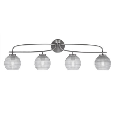 Cavella 4 Light Bath Bar Shown With 6" Glass