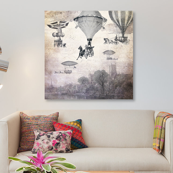 «Carrilloons Over The City», impression sur toile, H 37 po x l 37 po x P 1,5 po, Toile tendue, Pas de tapis