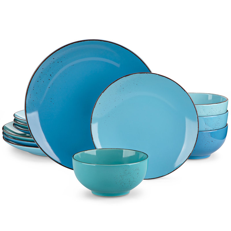  Stoneware Dinnerware  - , Blue/Light Blue/Green