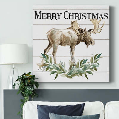 «Merry Christmas Moose», impression sur toile tendue