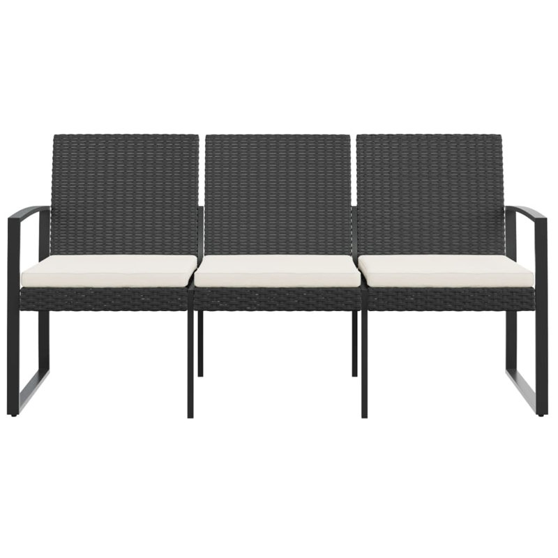 Steel Outdoor Bench, Black/Anthracite, Cream White